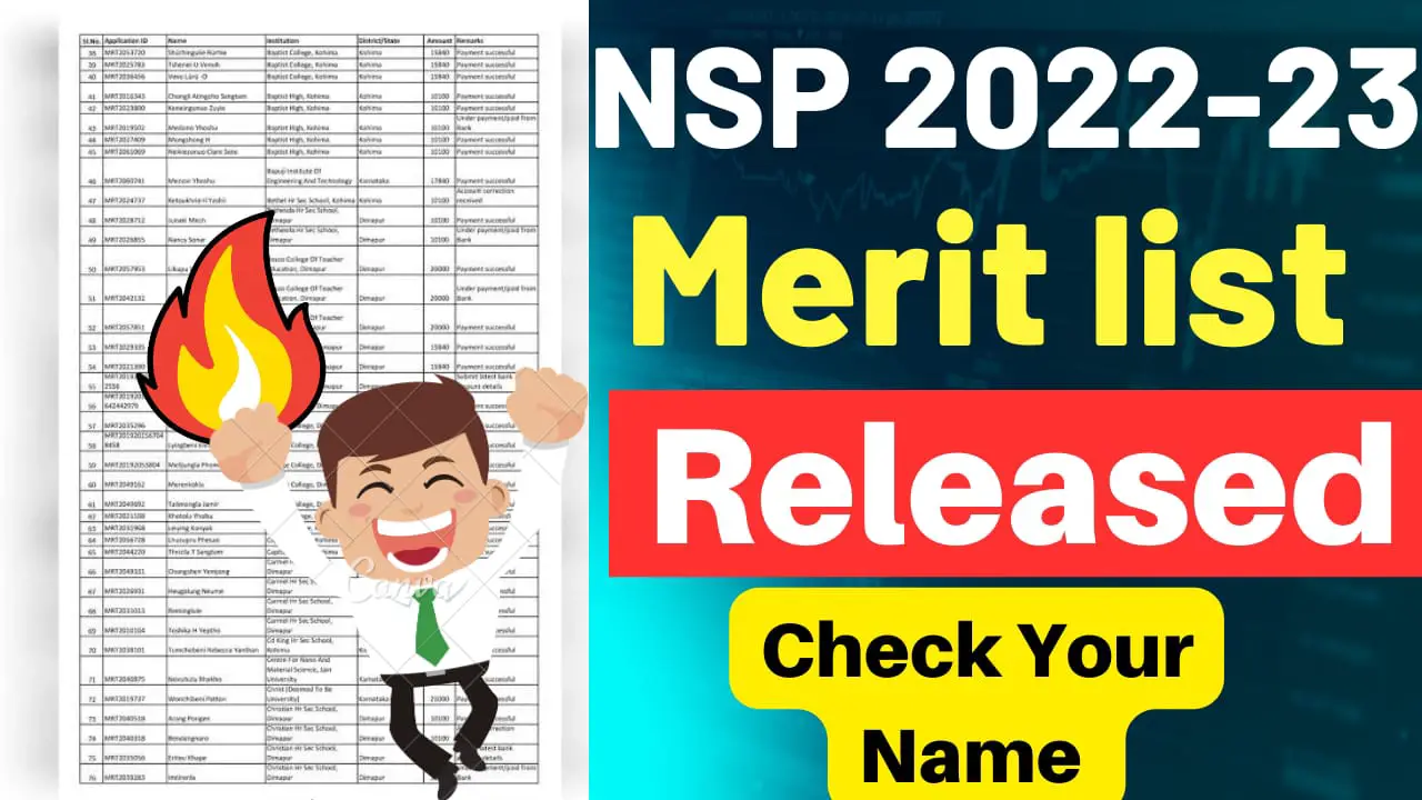 NSP Merit List 2022-23 Relesed 2023 | How To Check NSP Merit List 2023