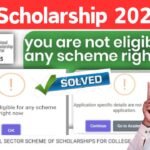 NSP Scholarship You are not Eligible for any scheme Right now - Solution 2024-25