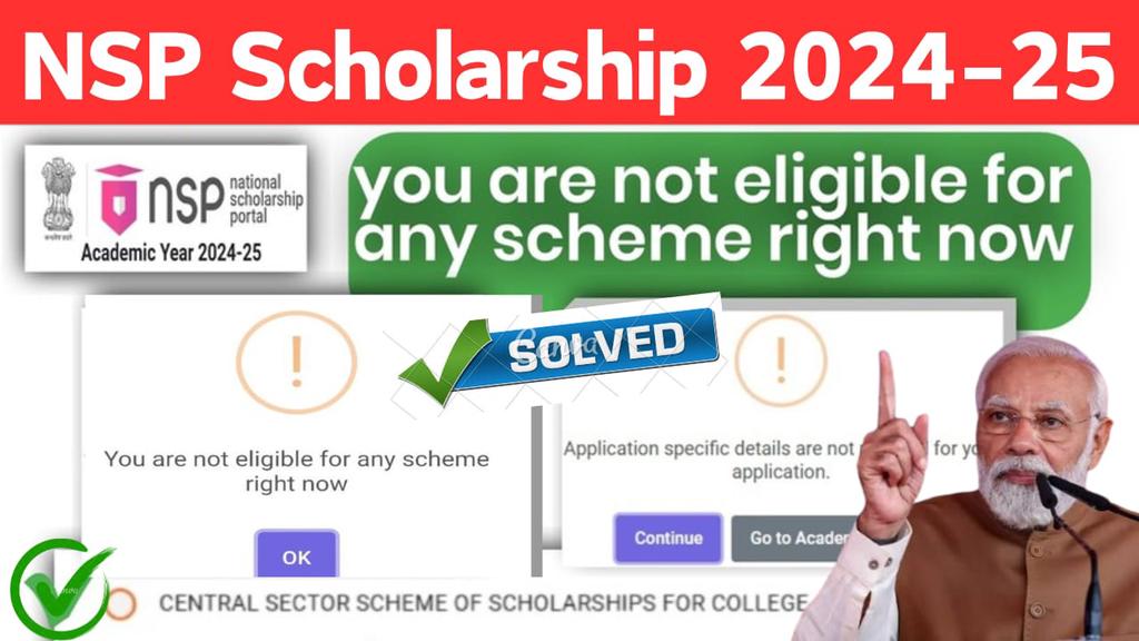 NSP Scholarship You are not Eligible for any scheme Right now - Solution 2024-25