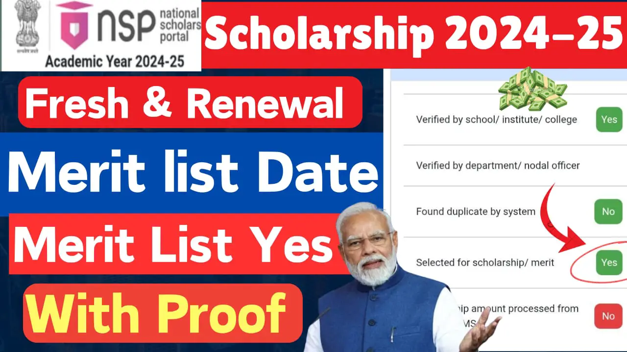 NSP Merit list 2024-25 Release Date